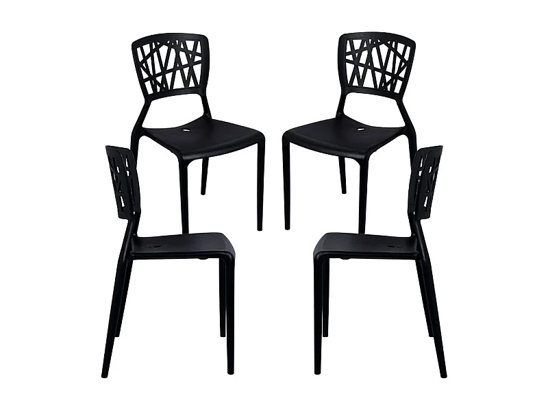 Packs Sillas Jardín - Pack 4 Sillas Delta - Negro