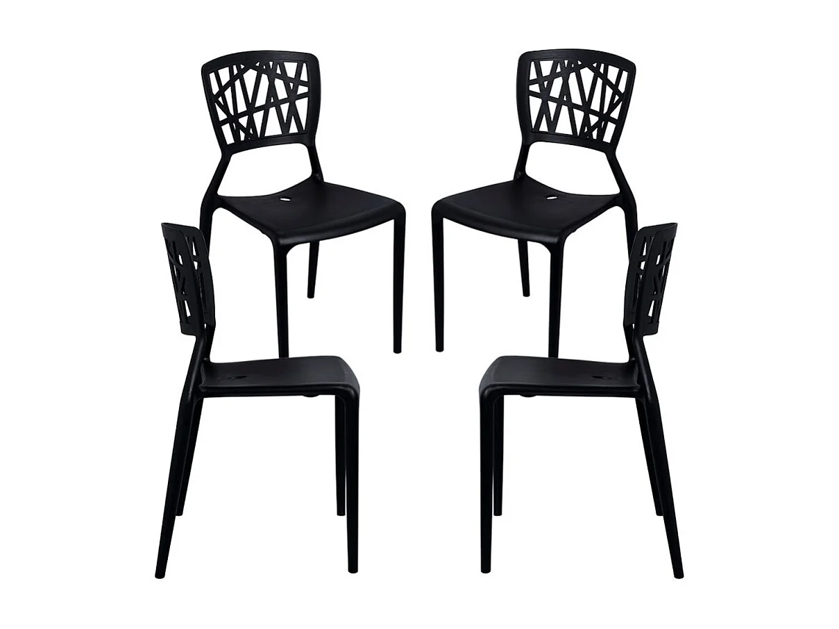 Packs Sillas Jardín - Pack 4 Sillas Delta - Negro