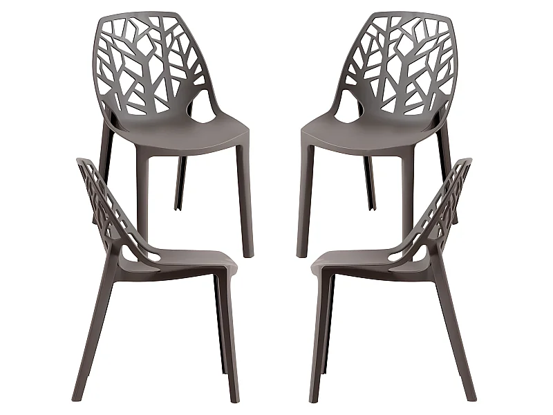 Packs Sillas - Pack 4 Sillas Hissar Polipropileno - Gris oscuro