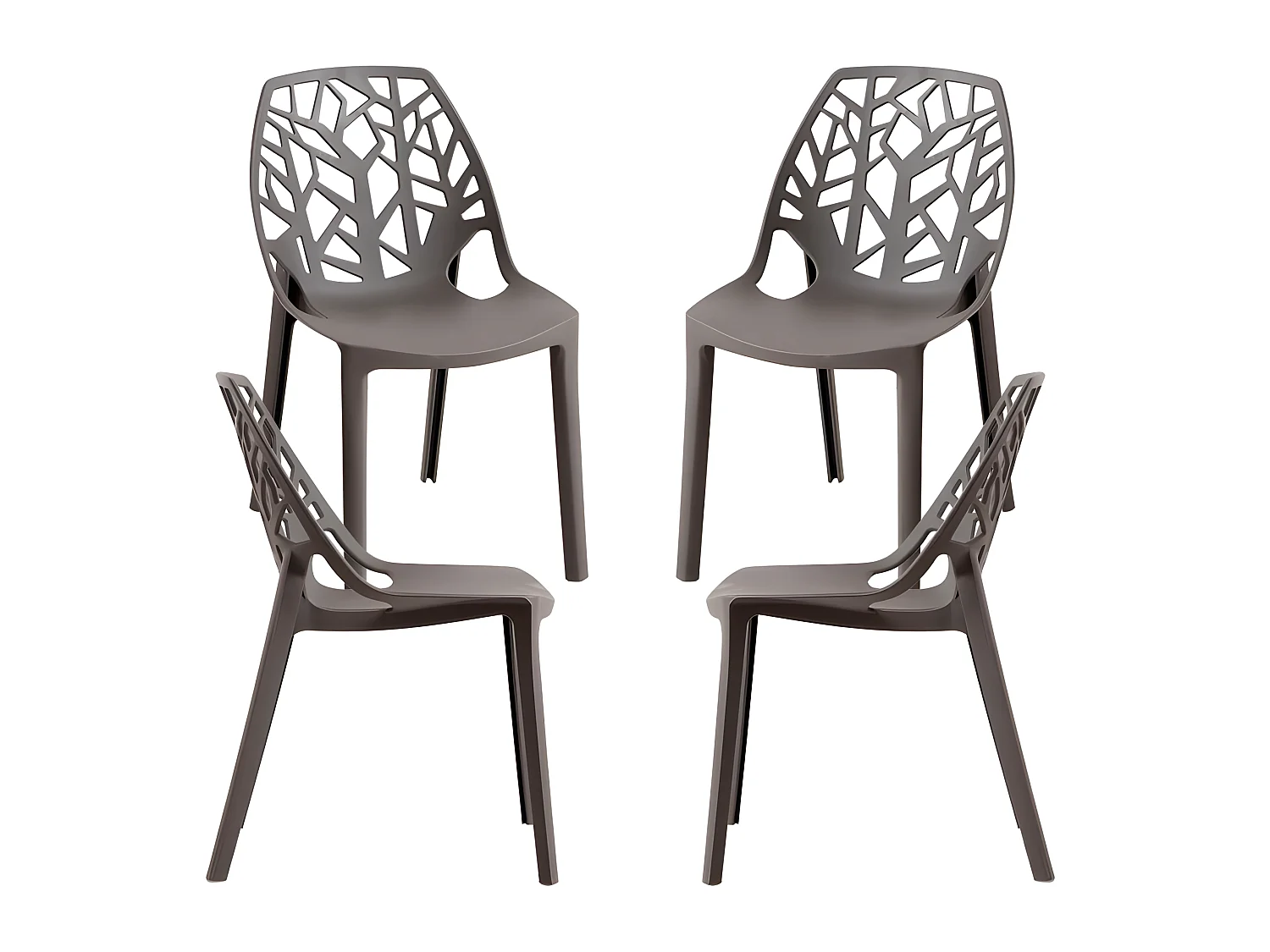 Packs Sillas - Pack 4 Sillas Hissar Polipropileno - Gris oscuro