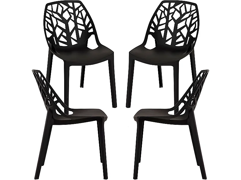 Packs Sillas - Pack 4 Sillas Hissar Polipropileno - Negro