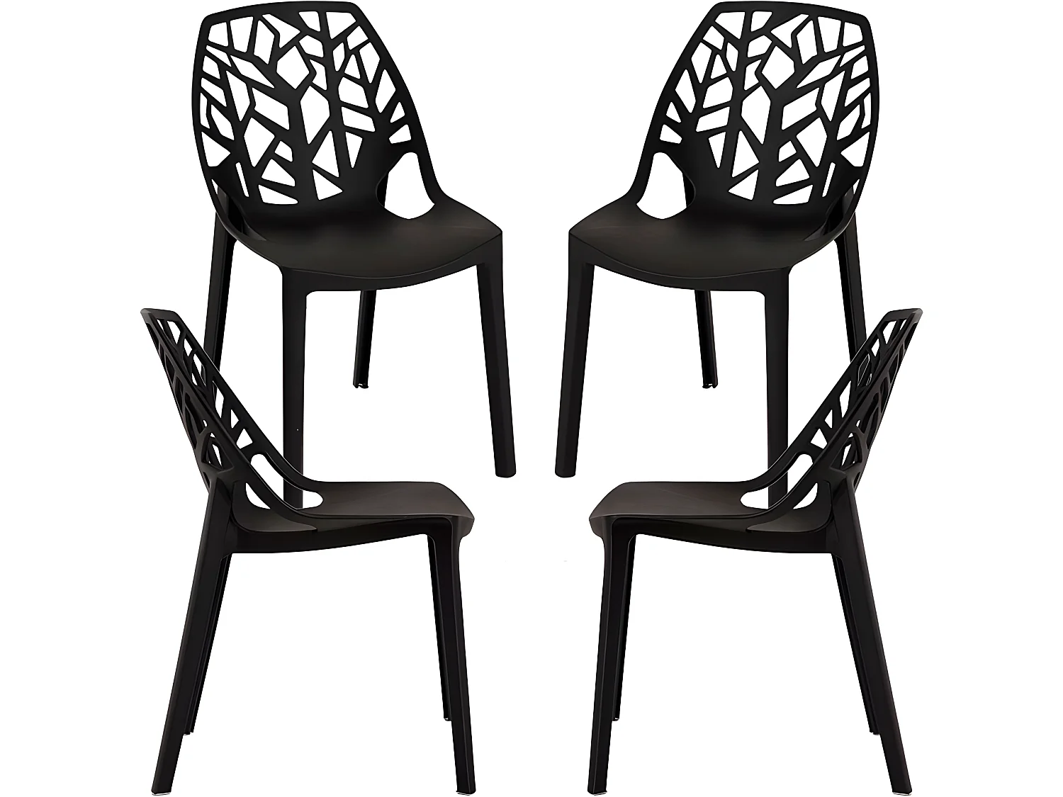 Packs Sillas - Pack 4 Sillas Hissar Polipropileno - Negro