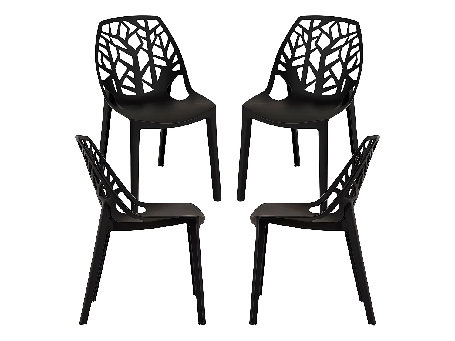 Packs Sillas - Pack 4 Sillas Hissar Polipropileno - Negro