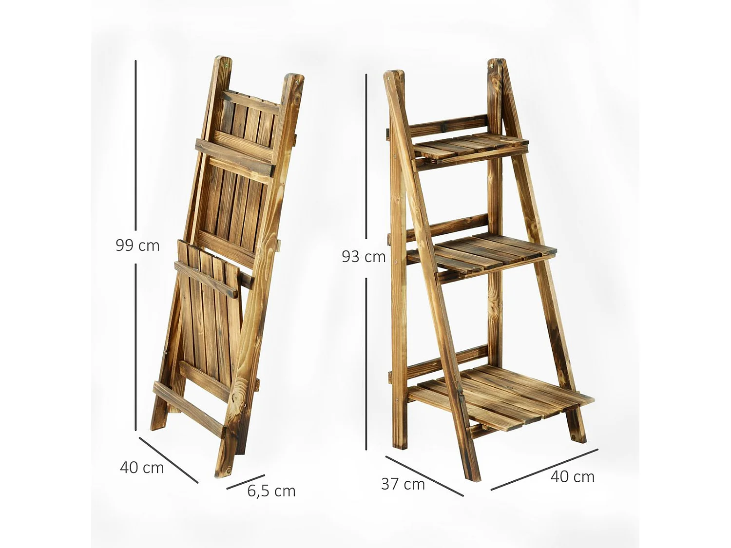 Estantería para plantas madera natural 40x37x93 cm Outsunny