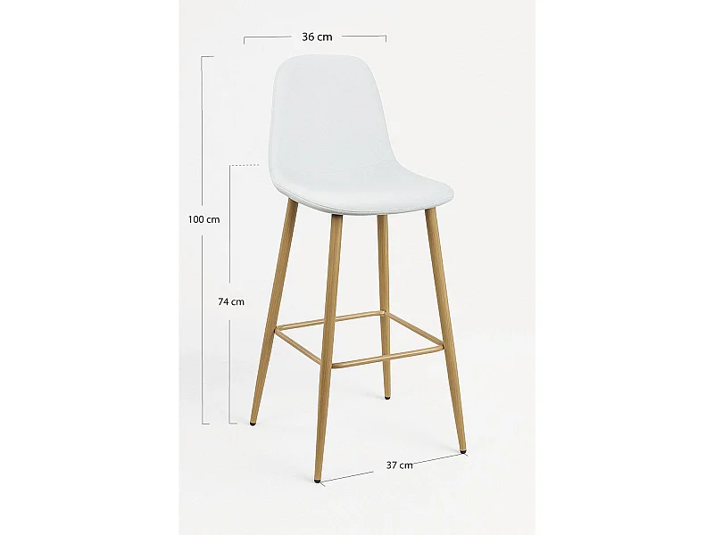 Taburetes Cocina - Taburete Teok Tela - Beige