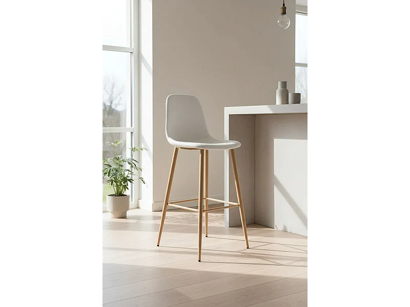 Taburetes Cocina - Taburete Teok Tela - Beige