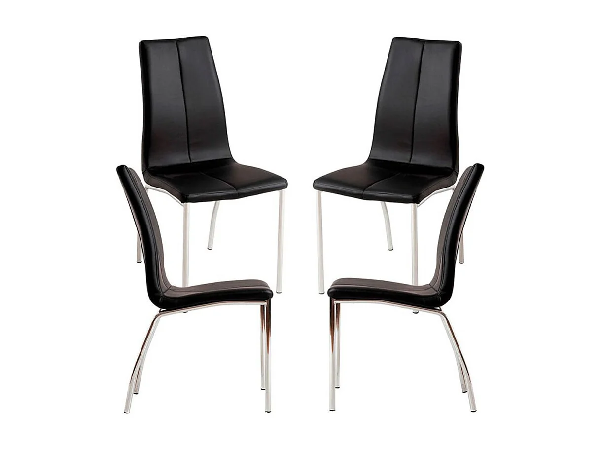 Packs Sillas Comedor - Pack 4 Sillas Humi Polipiel - Negro