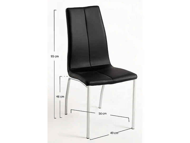 Packs Sillas Comedor - Pack 4 Sillas Humi Polipiel - Negro