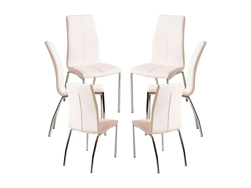 Packs Sillas Comedor - Pack 6 Sillas Humi Polipiel - Blanco