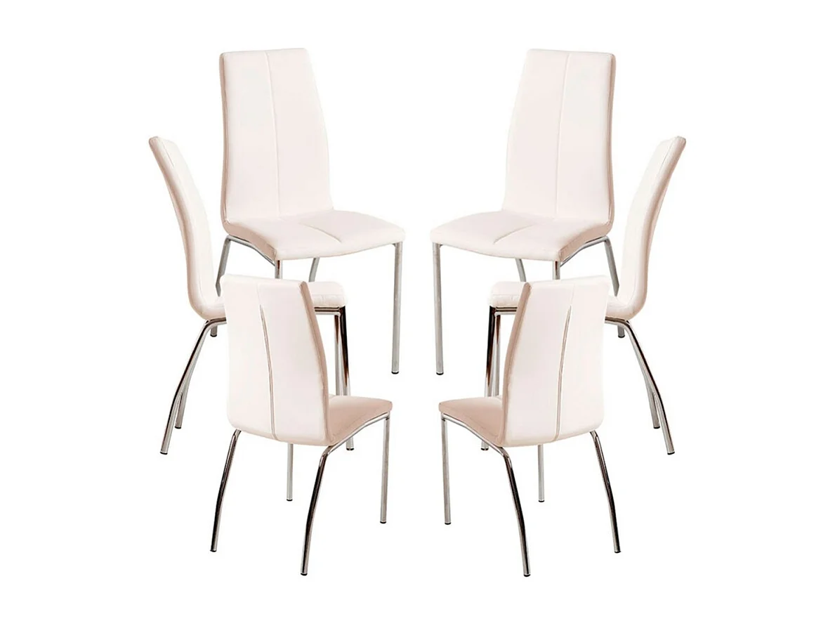 Packs Sillas Comedor - Pack 6 Sillas Humi Polipiel - Blanco