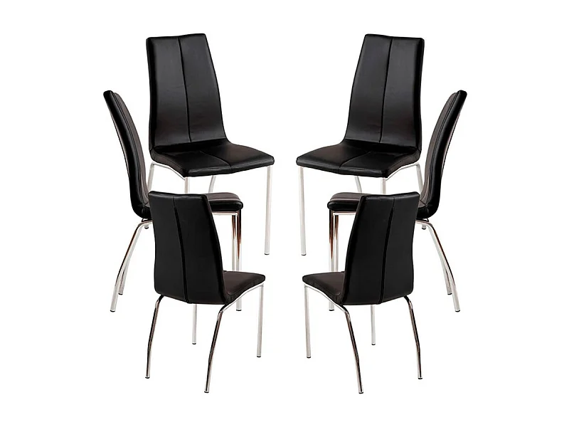 Packs Sillas Comedor - Pack 6 Sillas Humi Polipiel - Negro