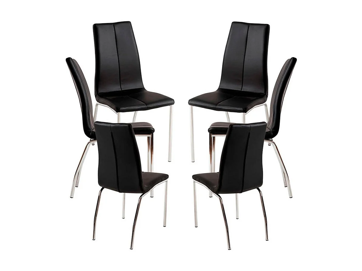 Packs Sillas Comedor - Pack 6 Sillas Humi Polipiel - Negro