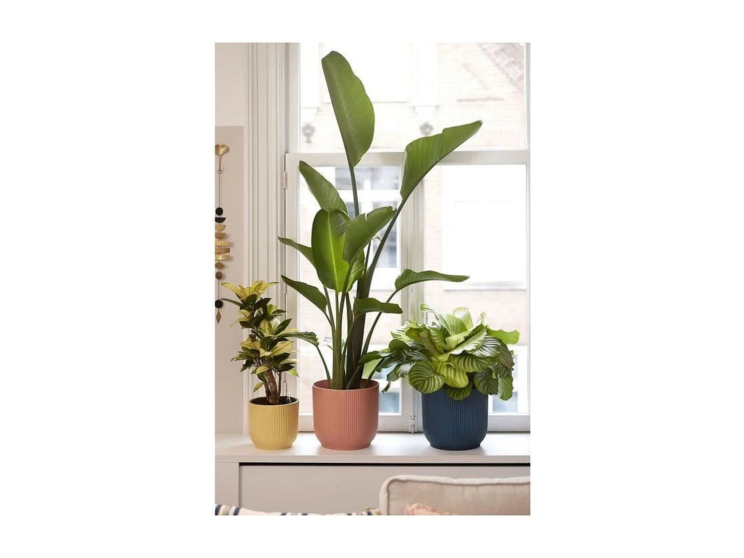 Pot de fleurs Rond VIBES - Plastique - Ø 25 - Rose poudré