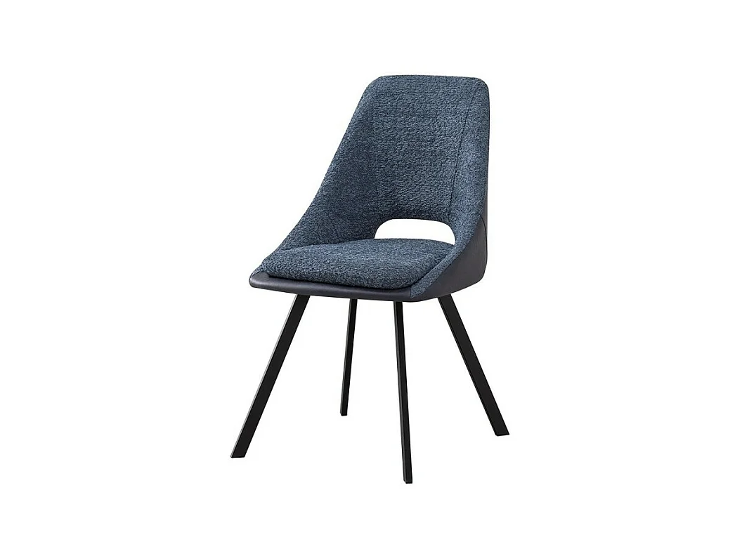 Chaise revêtement Bouclé pour salle à manger coloris Bleu. Collection FILOU