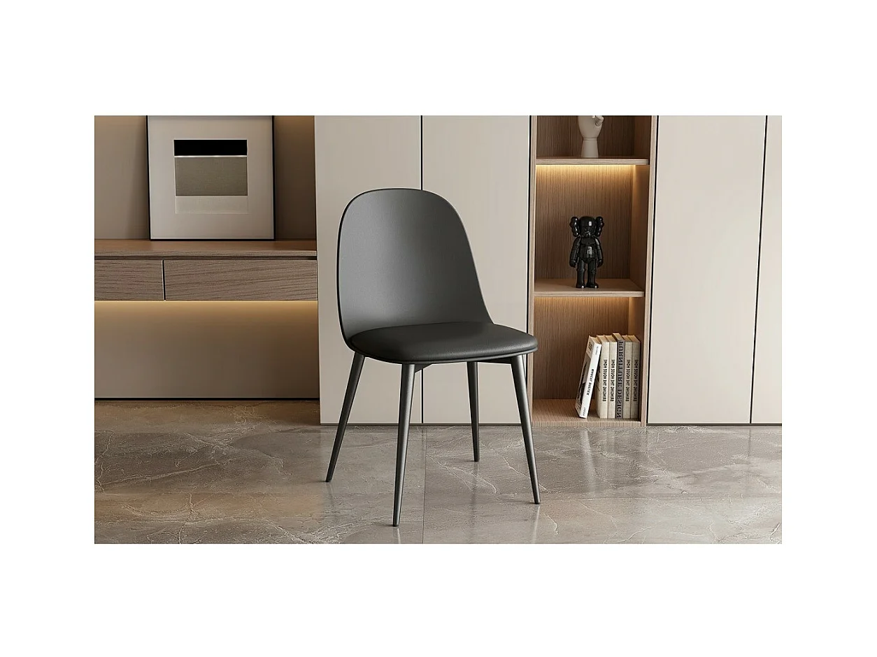 Chaise 'JASMON' coussin PU Noir, dimension H81 x L51 x P44, idéal pour votre cuisine ou salle à manger