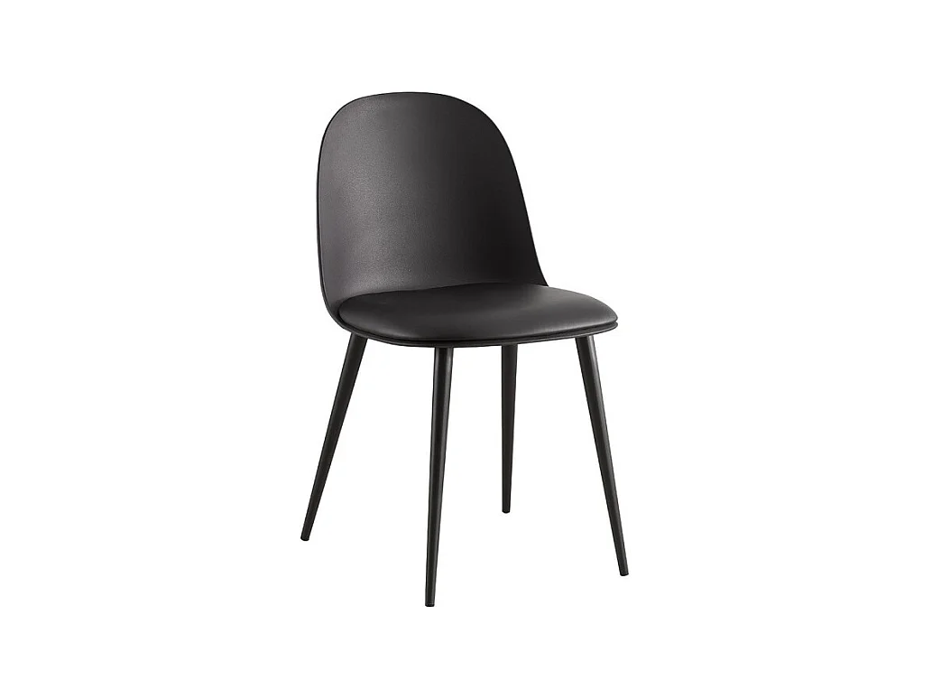 Chaise 'JASMON' coussin PU Noir, dimension H81 x L51 x P44, idéal pour votre cuisine ou salle à manger