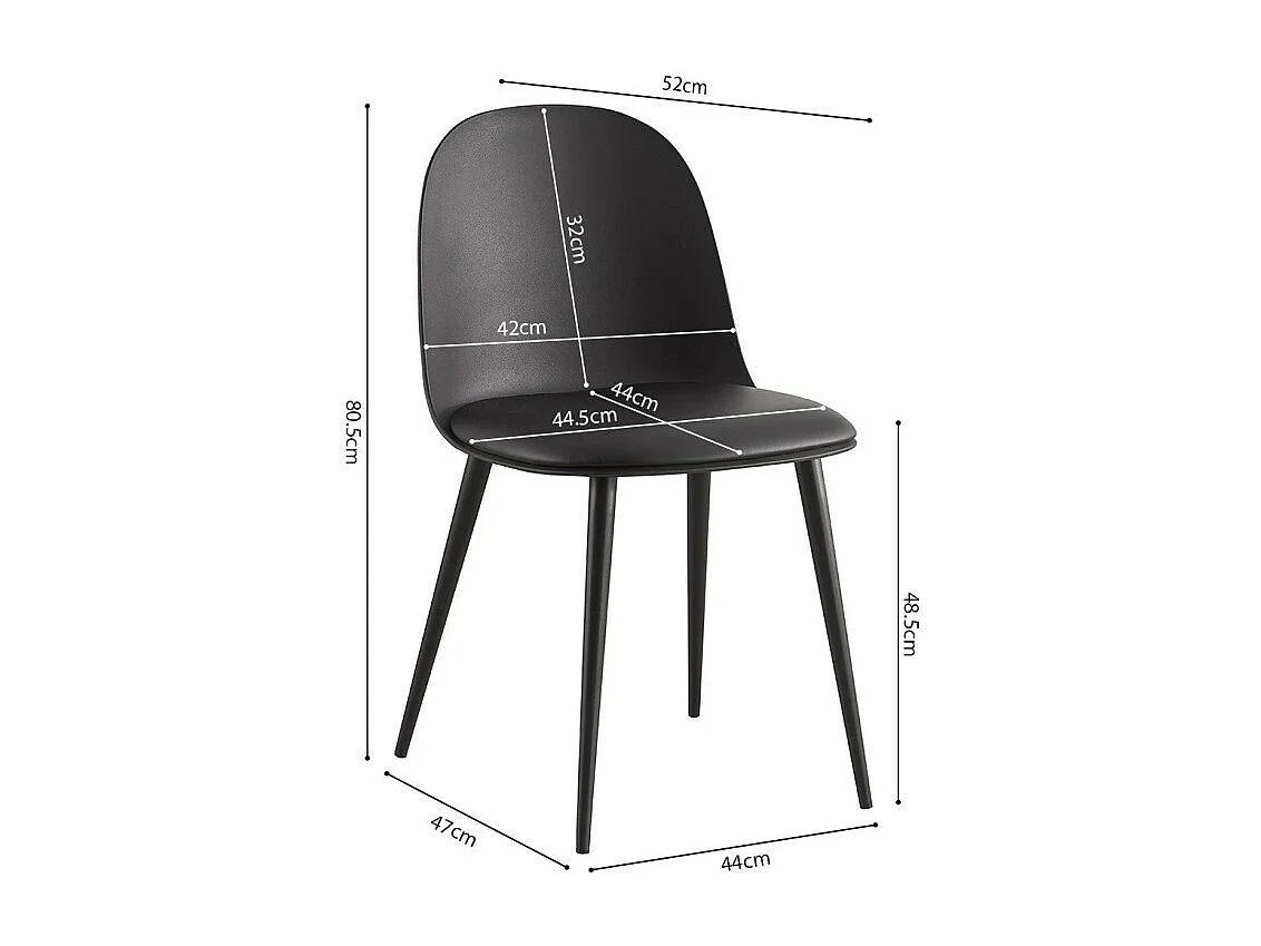 Stuhl ''JASMON'' Sitzkissen aus PU in Schwarz, Maße H81 x B51 x T44, ideal für Ihre Küche oder Ihr Esszimmer.