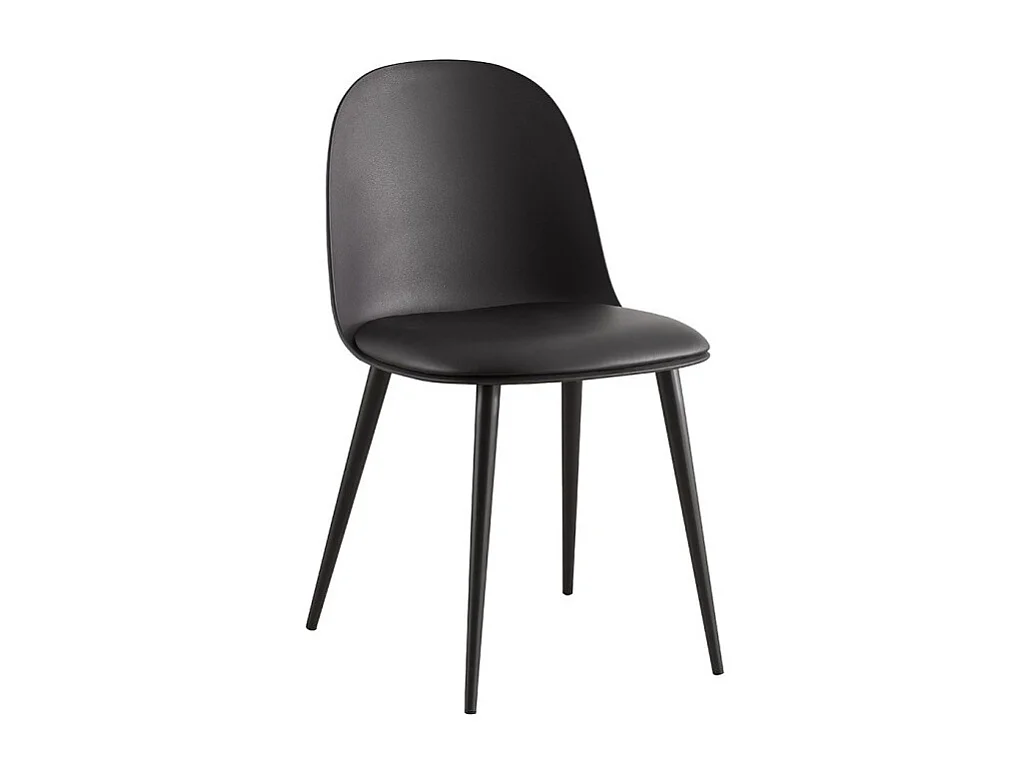 Chaise 'JASMON' coussin PU Noir, dimension H81 x L51 x P44, idéal pour votre cuisine ou salle à manger