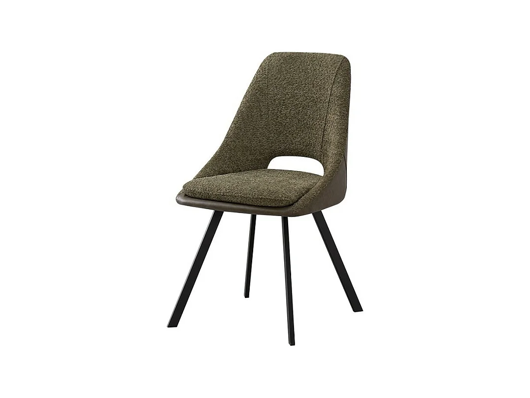 Chaise revêtement Bouclé pour salle à manger coloris Vert. Collection FILOU