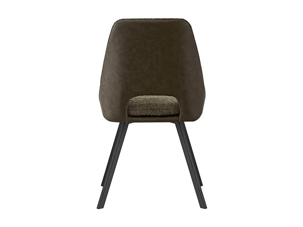 Stoel met Bouclé bekleding voor eetkamer in de kleur Groen. Collectie FILOU