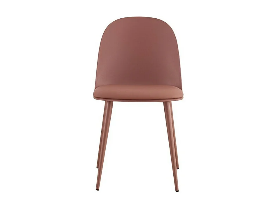 Chaise JASMON – Coussin PU Terracotta avec pieds métal – H81 × L51 × P44 cm