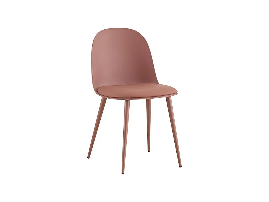 Chaise JASMON – Coussin PU Terracotta avec pieds métal – H81 × L51 × P44 cm