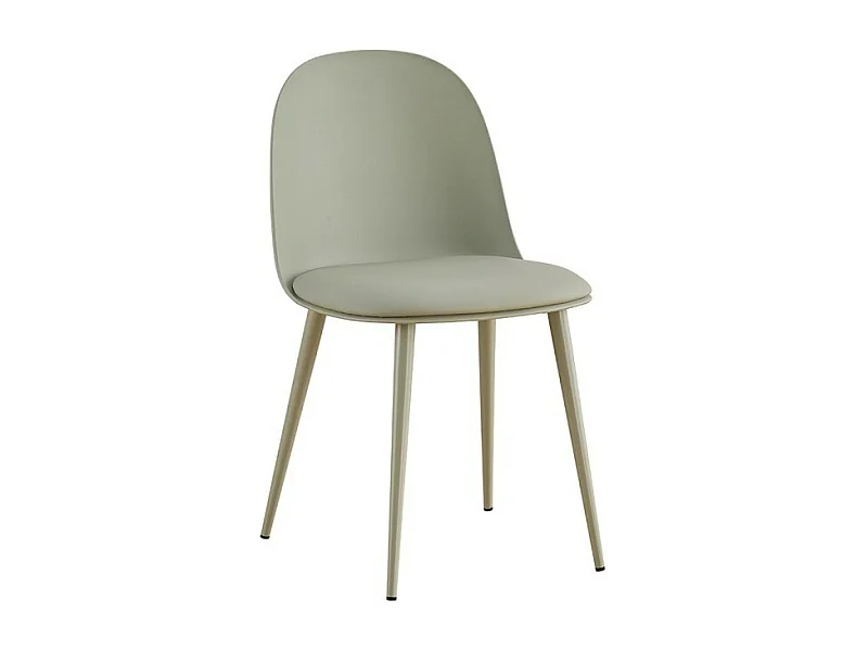 Cadeira 'JASMON' Almofada PU Cinza-Verde, dimensões A81 x L51 x P44, ideal para a sua cozinha ou sala de jantar.