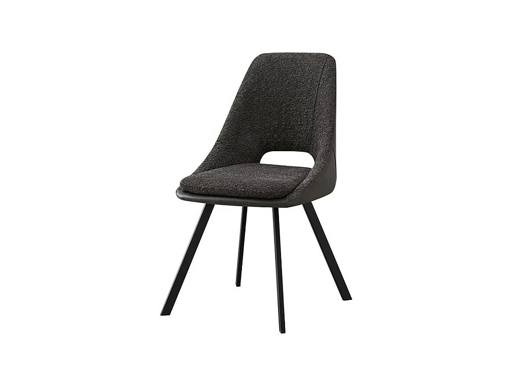 Chaise revêtement Bouclé pour salle à manger coloris Gris. Collection FILOU