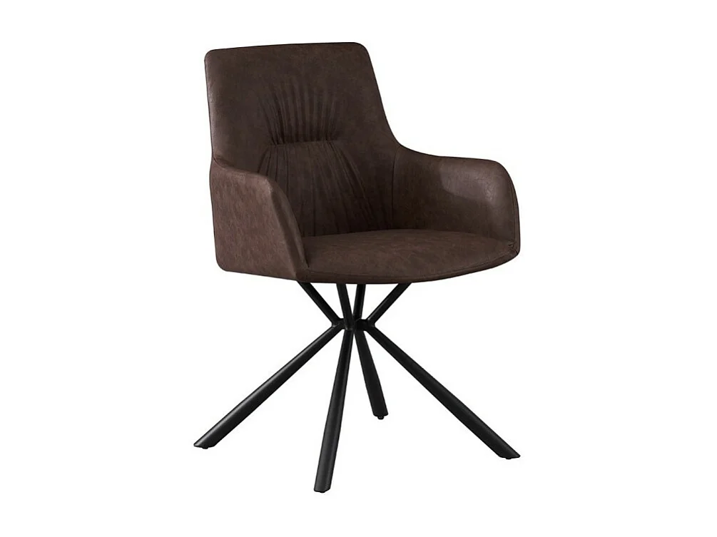 Sedia 'LYRO' in PU marrone, dimensioni H86 x L55,5 x P64,5, ideale per la tua cucina o sala da pranzo.