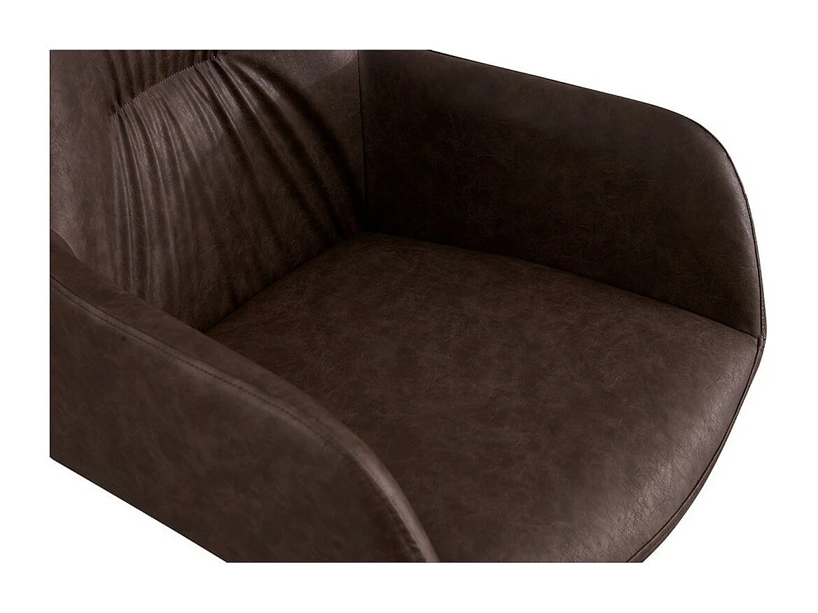 Sedia 'LYRO' in PU marrone, dimensioni H86 x L55,5 x P64,5, ideale per la tua cucina o sala da pranzo.