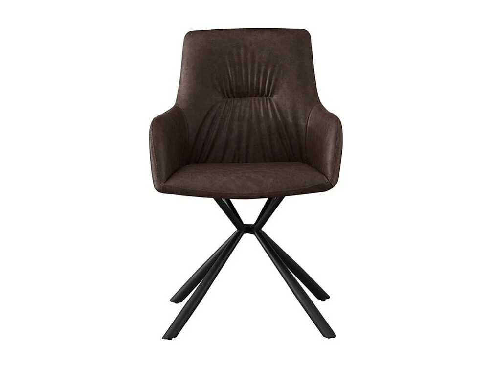 Sedia 'LYRO' in PU marrone, dimensioni H86 x L55,5 x P64,5, ideale per la tua cucina o sala da pranzo.