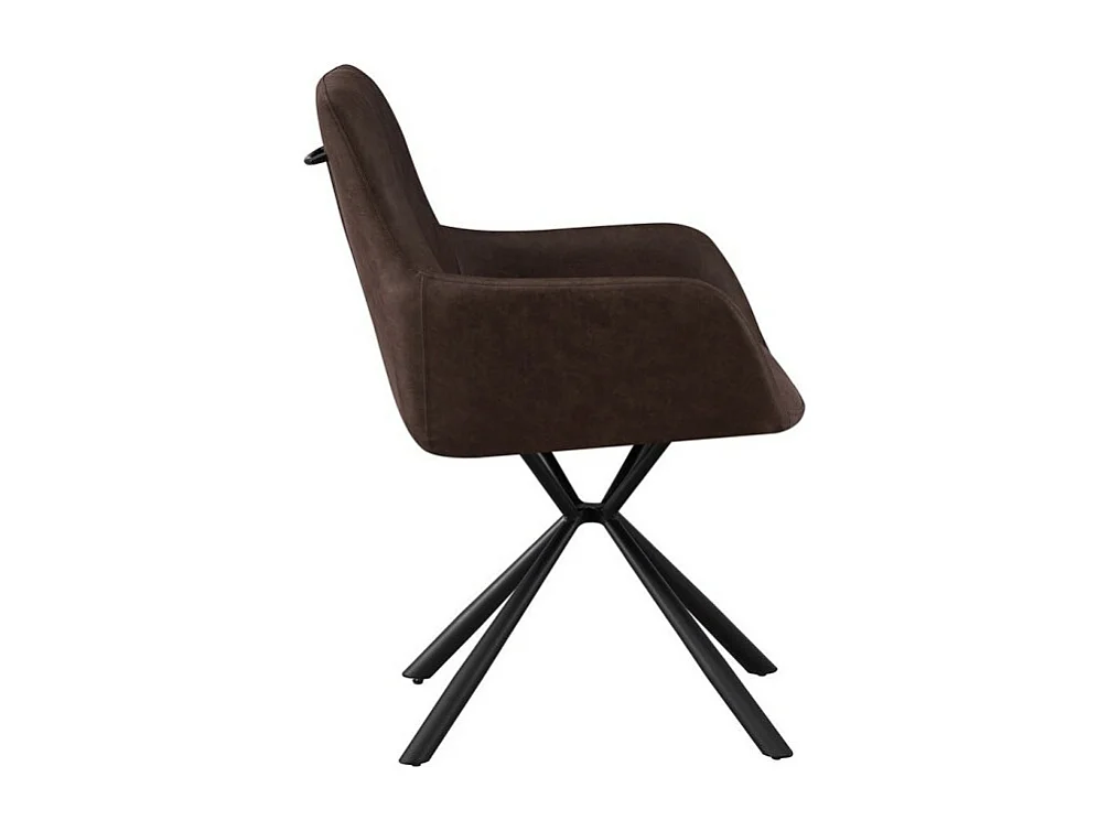 Sedia 'LYRO' in PU marrone, dimensioni H86 x L55,5 x P64,5, ideale per la tua cucina o sala da pranzo.