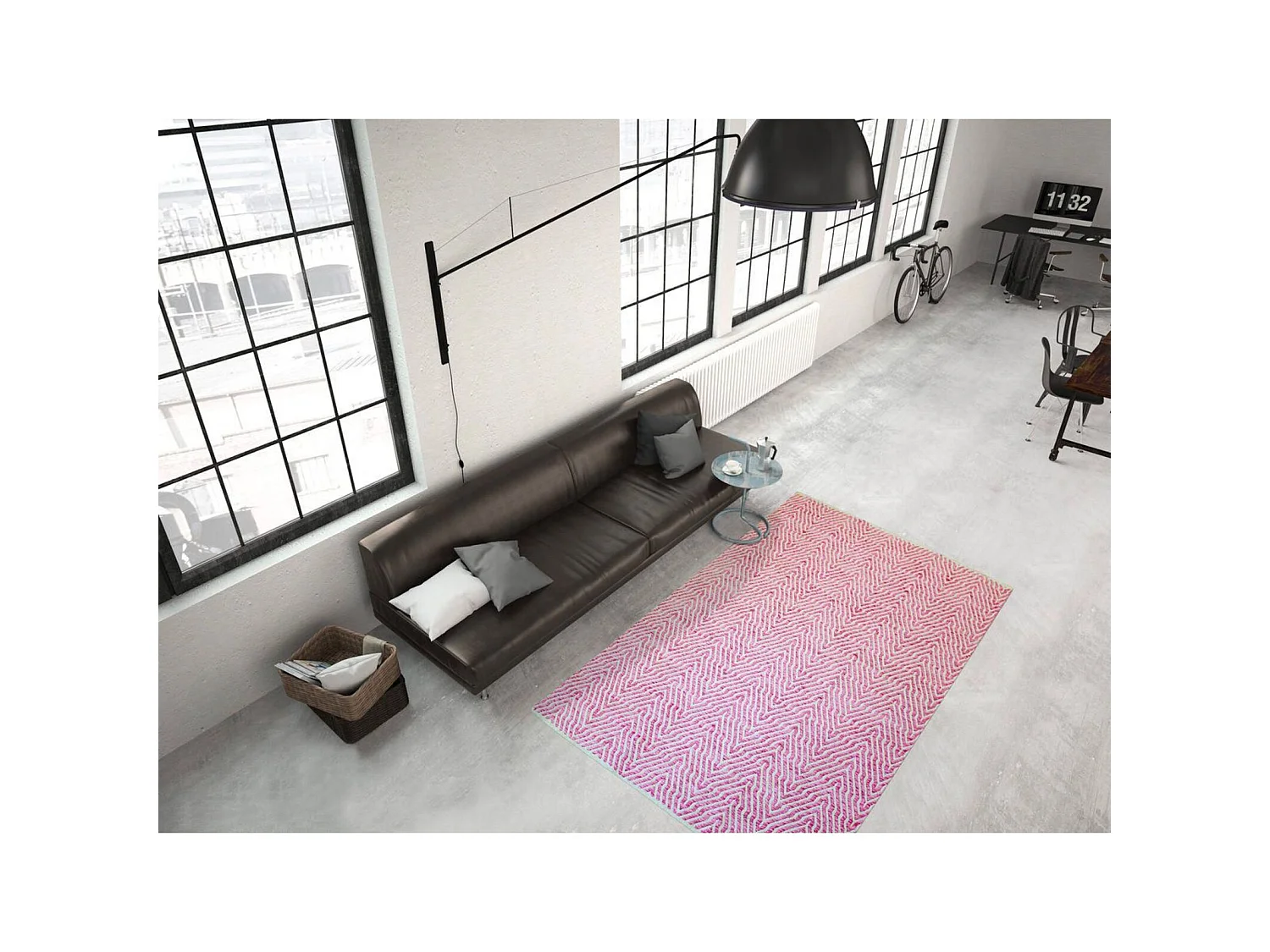 Tapis fait main rose 410 appetizer - 80 x 150 cm