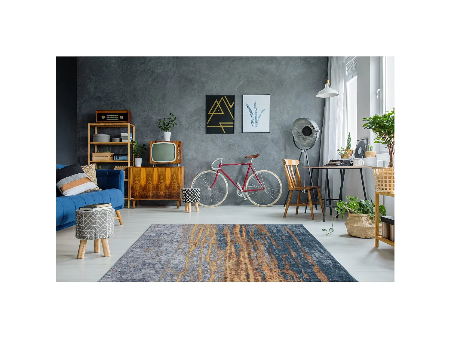 Tapis tissé à la main blaze 300 beige blau - 115 x 170 cm