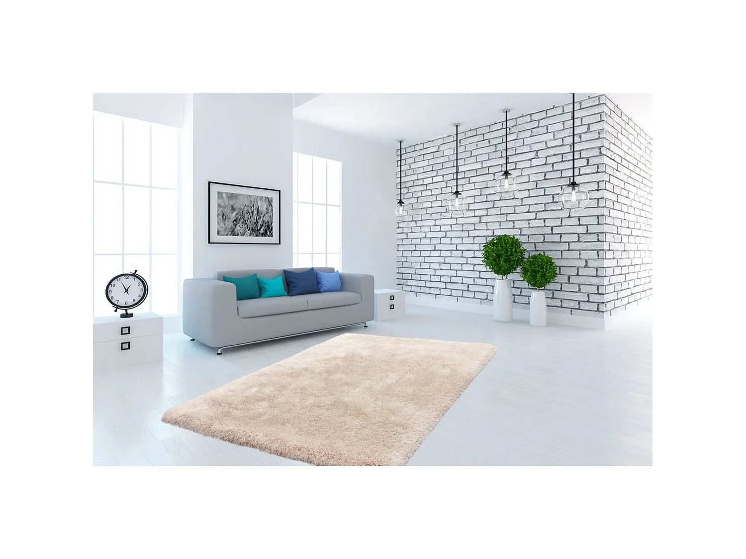 Tapis tufté à la main cozy 510 ivoire - 160 x 230 cm