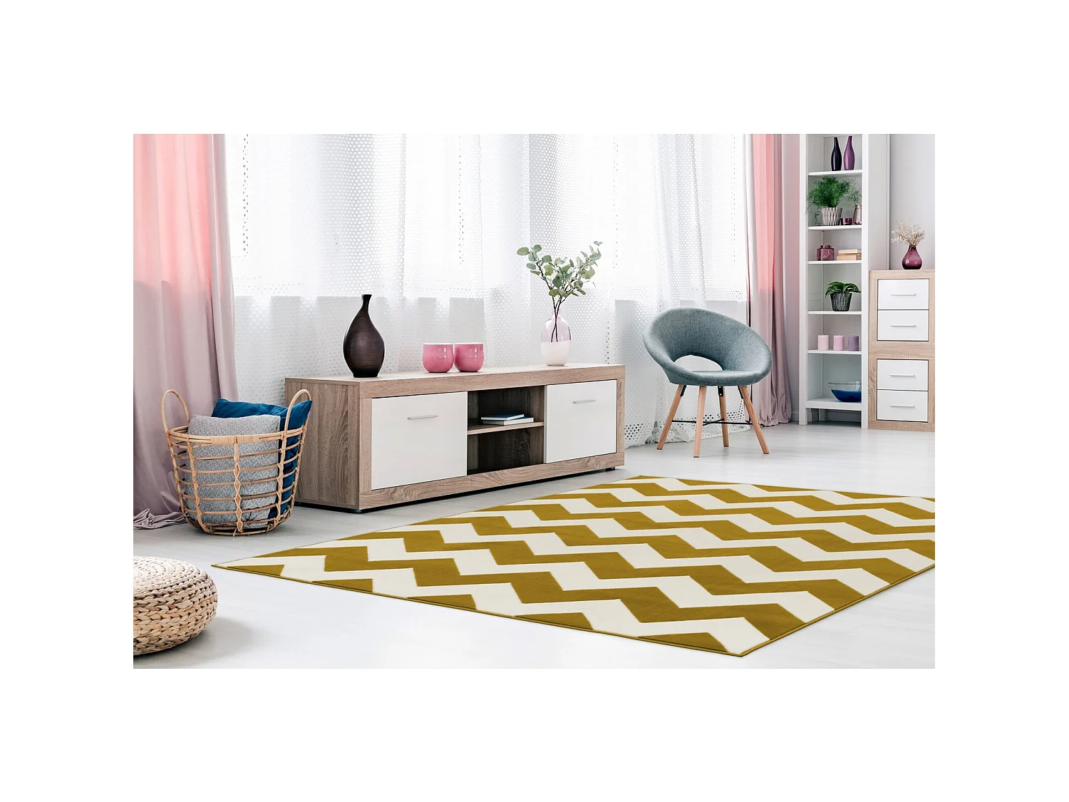 Tapis manolya 2095 ivoire or - 120 x 170 cm