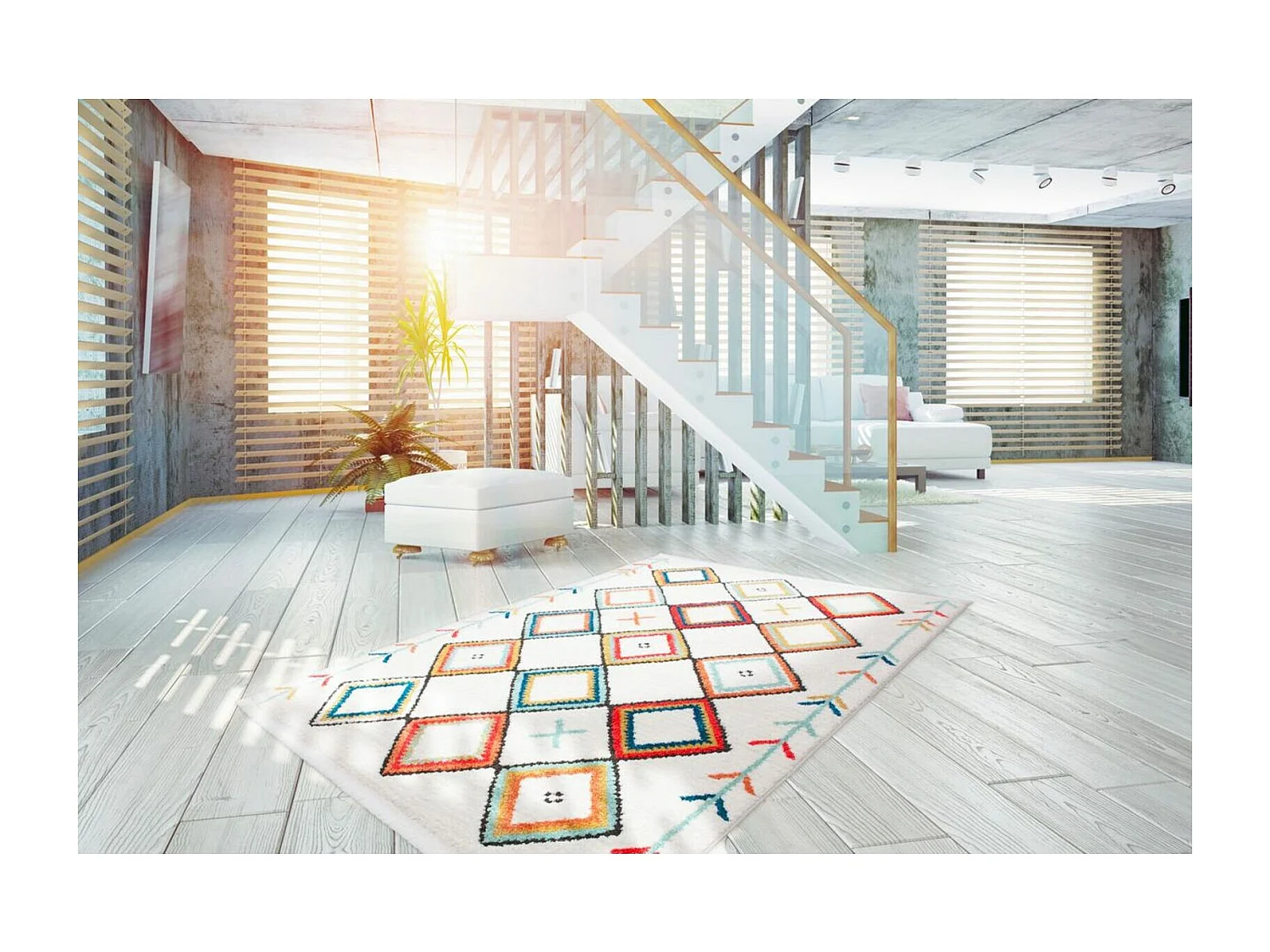 Tapis tissé agadir 210 multicolore - 120 x 170 cm