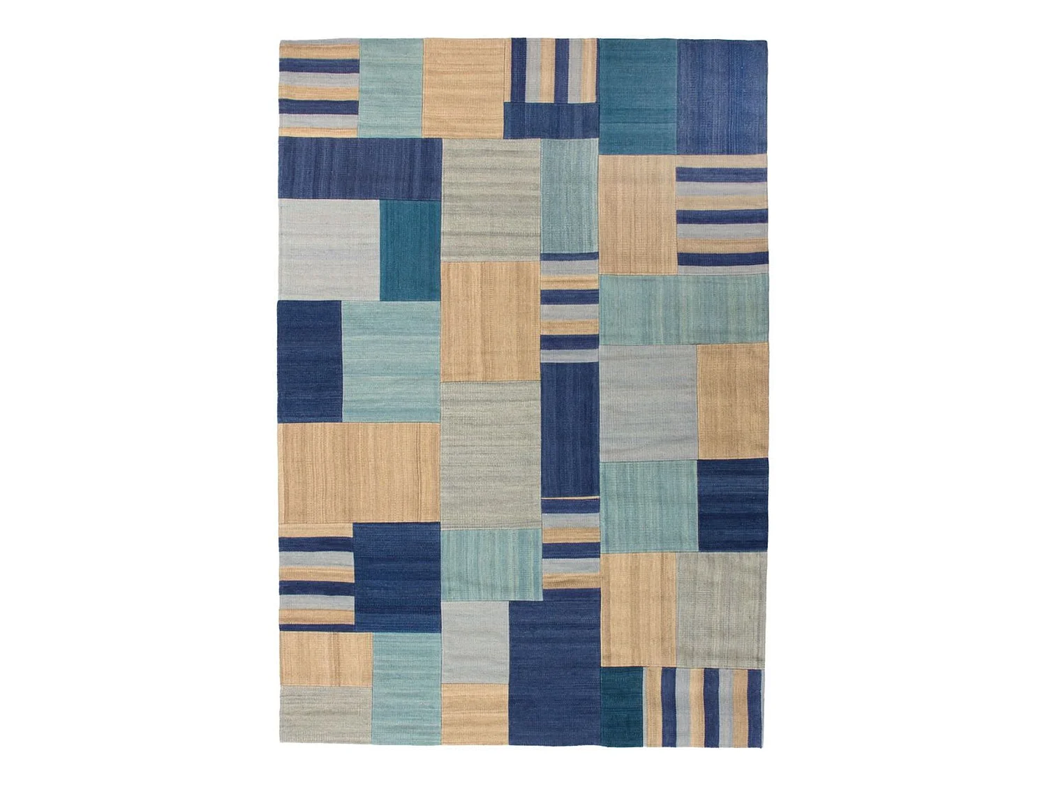 Tapis fait main radical 315 bleu multicolore - 160 x 230 cm