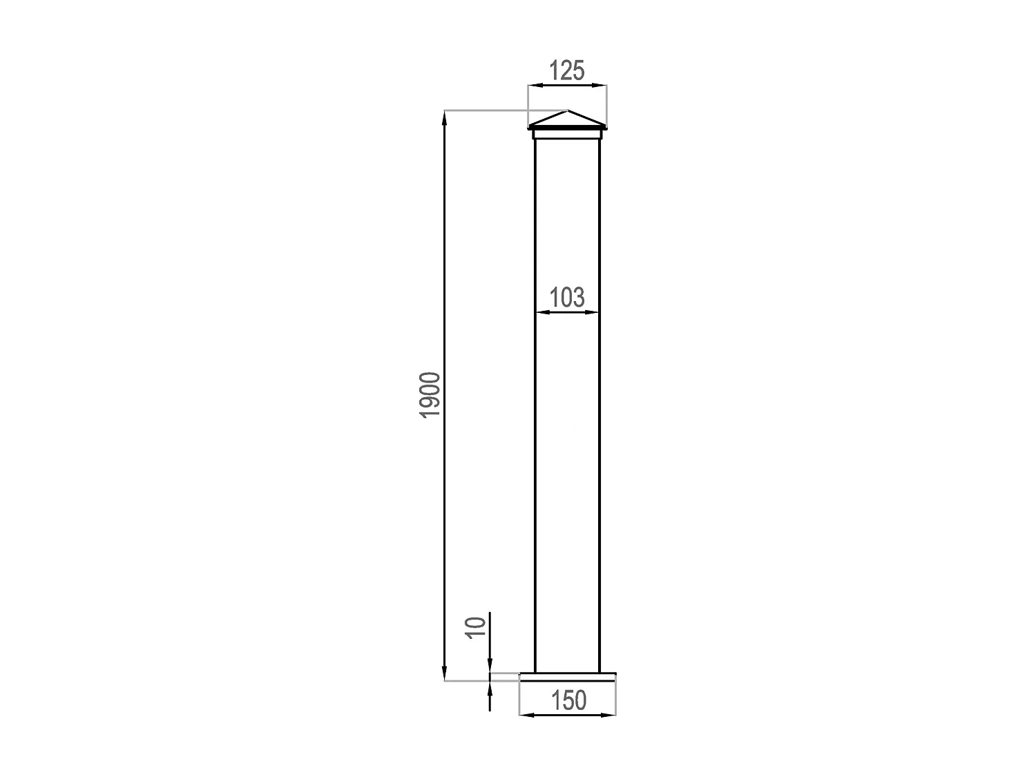 Pilier pour portail en aluminium - L15 cm x H190 cm - anthracite - NERETO