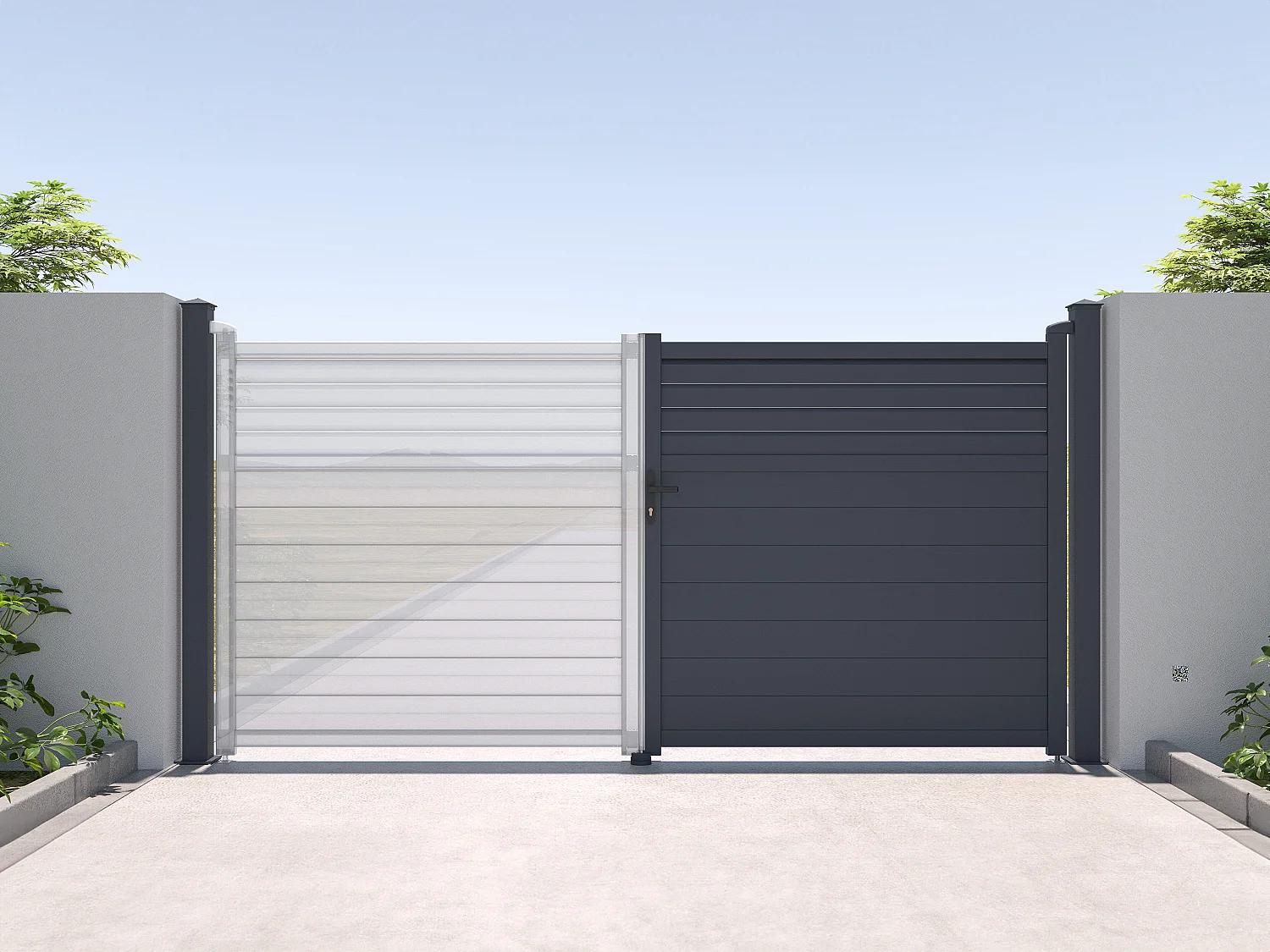 Pilier pour portail en aluminium - L15 cm x H190 cm - anthracite - NERETO