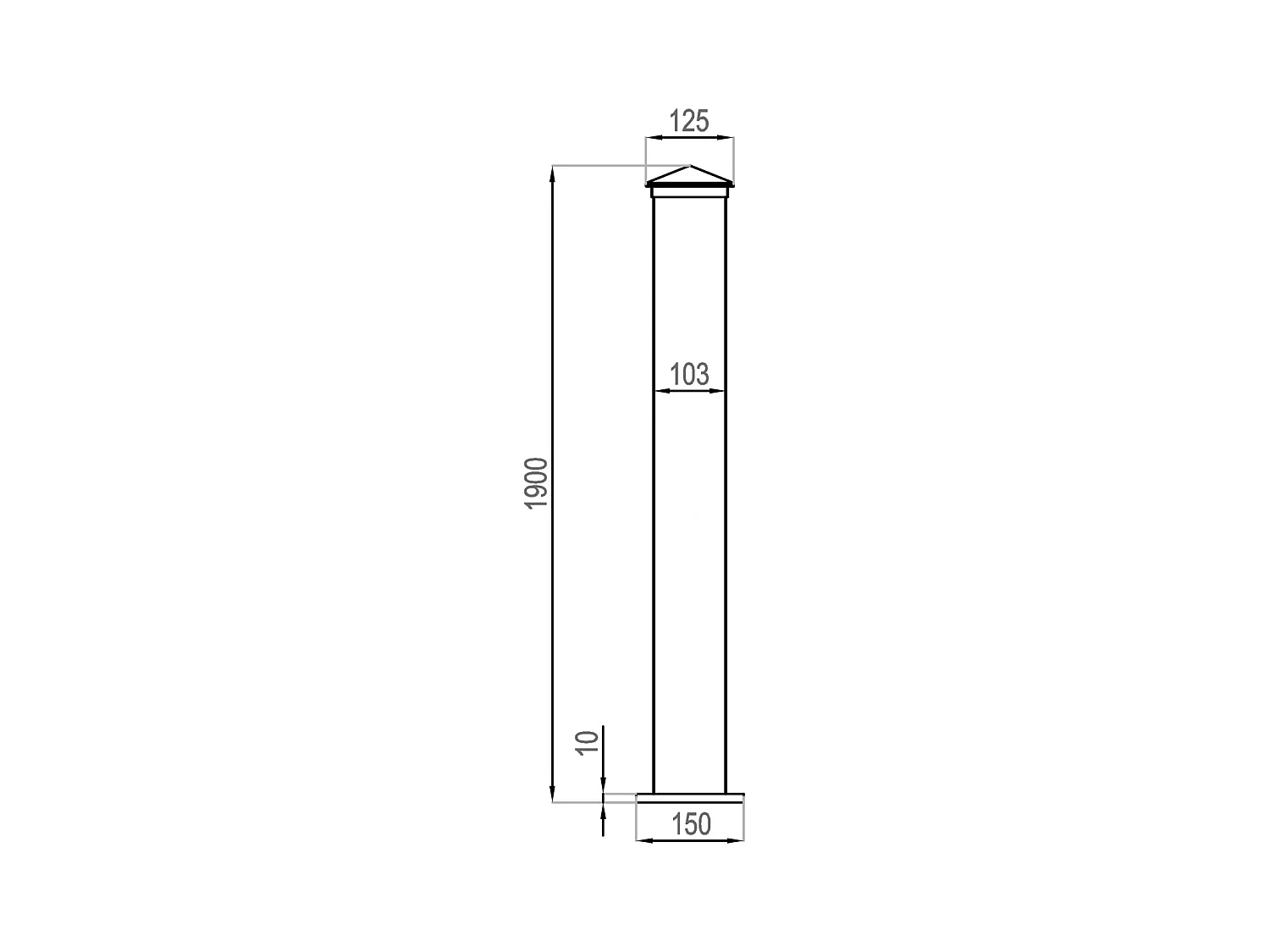 Pilier pour portail en aluminium - L15 cm x H190 cm - anthracite - NERETO