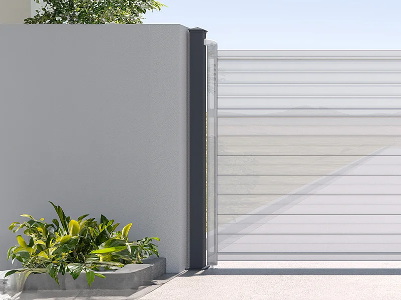 Pilier pour portail en aluminium - L15 cm x H190 cm - anthracite - NERETO