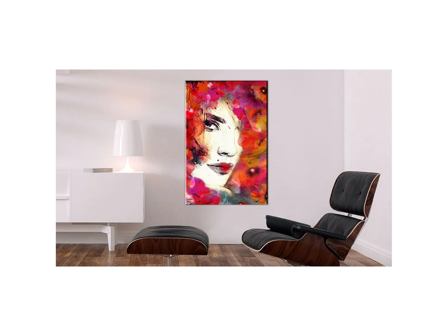 Tableau femme dans les coquelicots - 80 x 120 cm