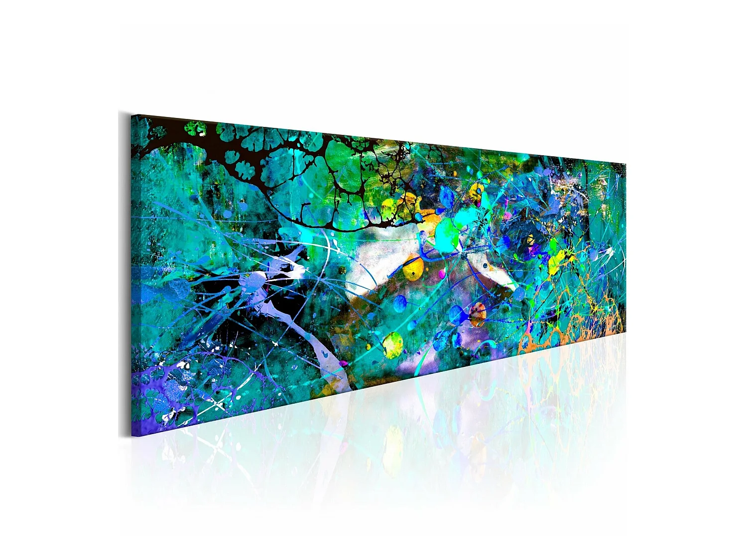 Tableau jungle de saphir - 135 x 45 cm