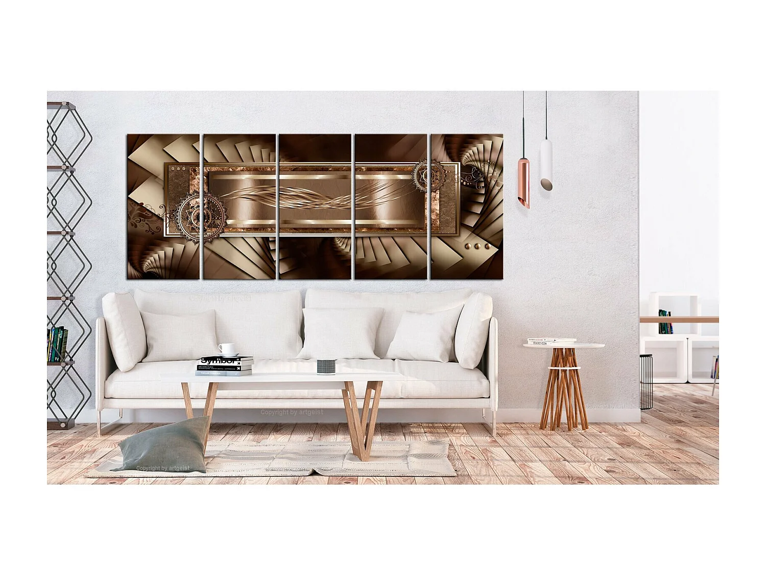 Tableau harmonie chocolatée - 200 x 80 cm