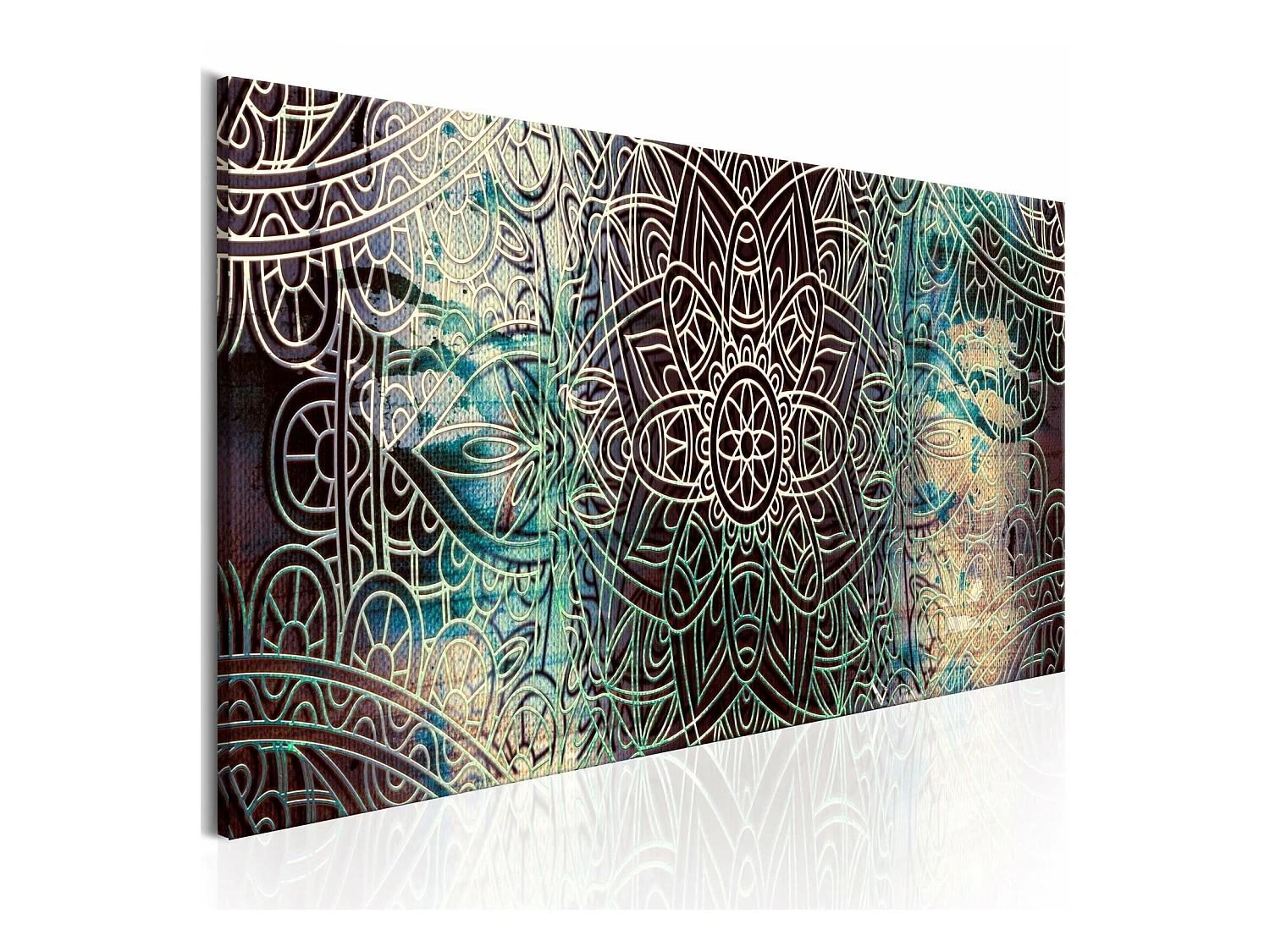 Tableau noeud de mandala de paix - 135 x 45 cm