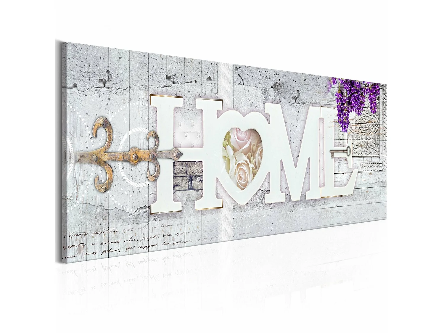 Tableau clé du bonheur - 120 x 40 cm