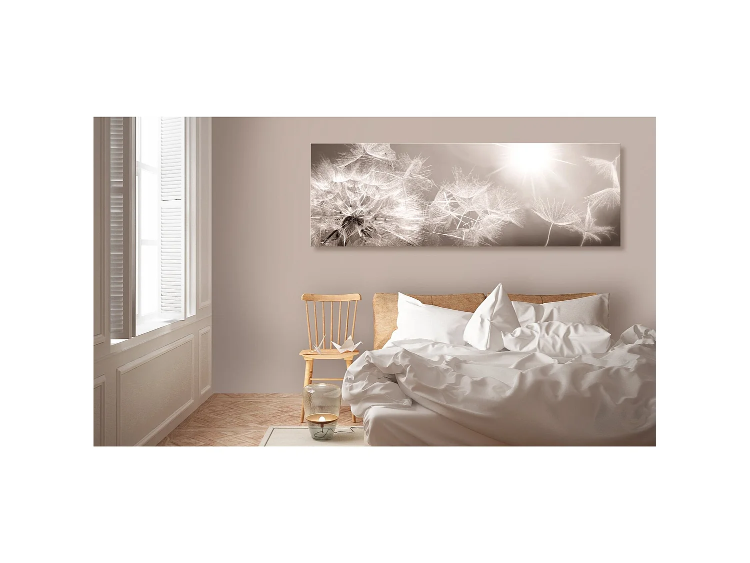 Tableau pissenlits d'été - 150 x 50 cm