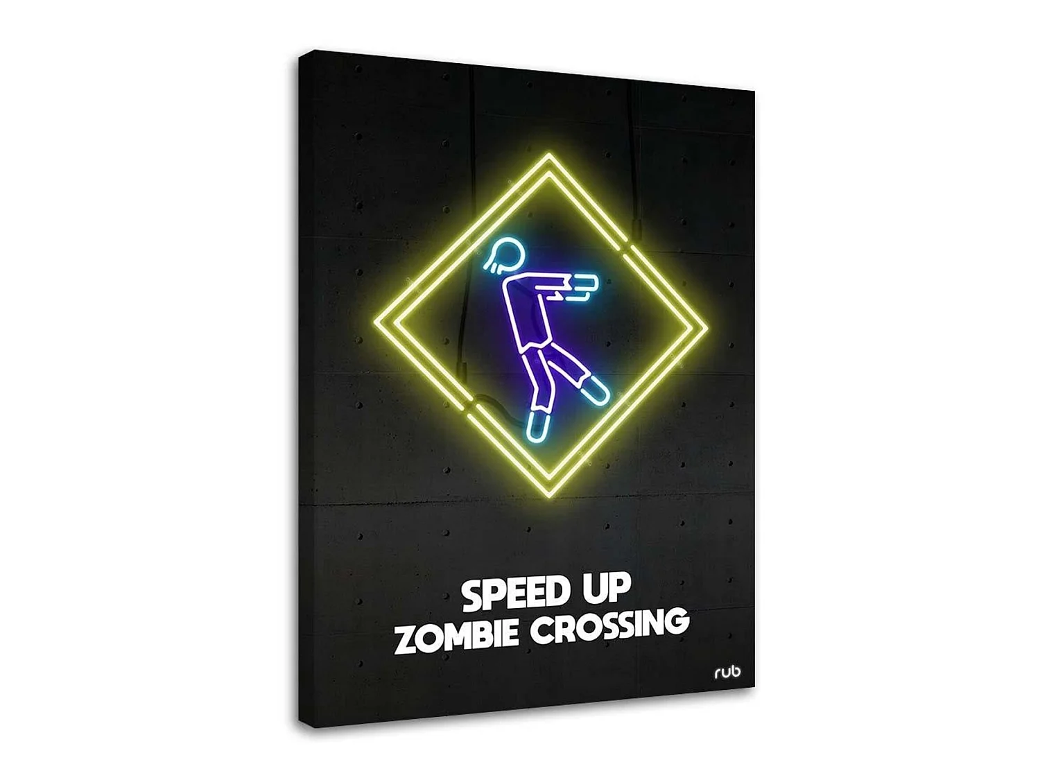 Tableau enseignes au néon zombie - 50 x 70 cm