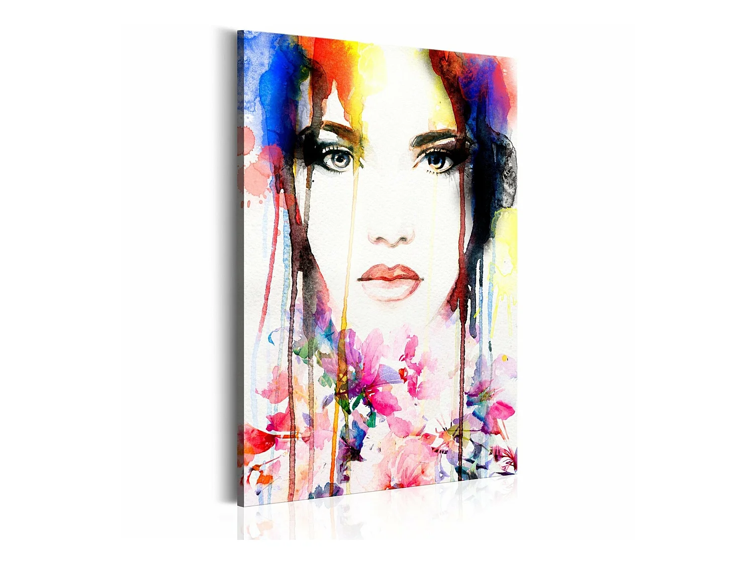 Tableau dame colorée - 60 x 90 cm